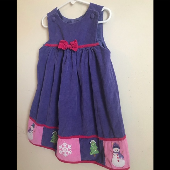 Rare Vintage 1980’s Custom Snowman Corduroy Dress - Picture 5 of 6